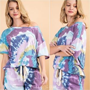 Purple Spinal Tie Dye Top